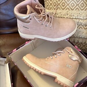 Women's Pink Lace Up Boots